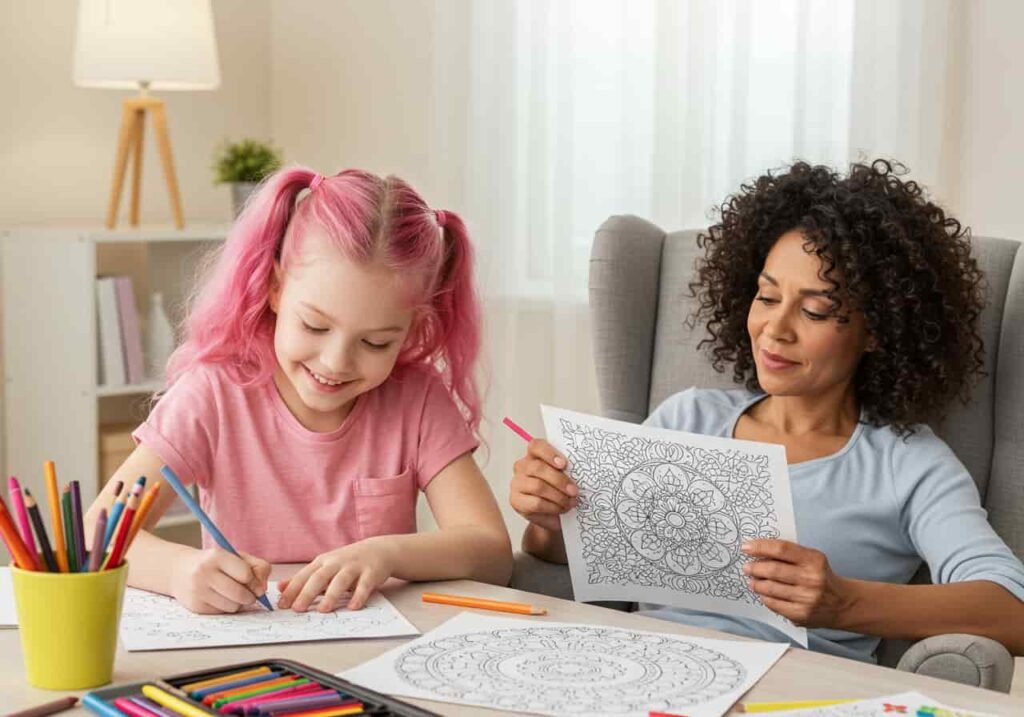 Benefits of adult and kids coloring for relaxation and creativity